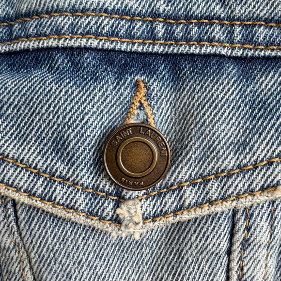 Saint Laurent Denim Mini Dress in Pasadena Blue Color - Picture 13 of 13